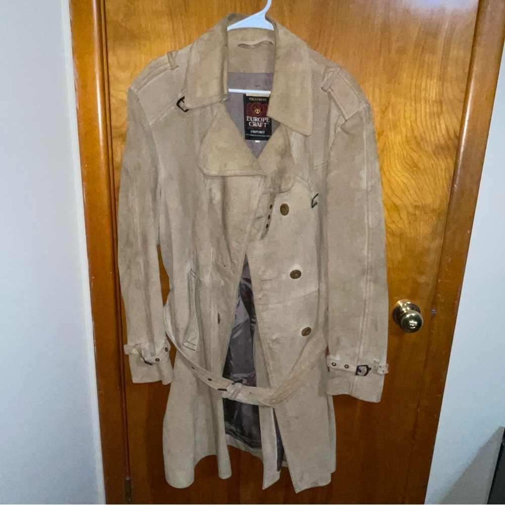 Vintage Women’s Europe Craft Import Suede Trench Coat Size 44